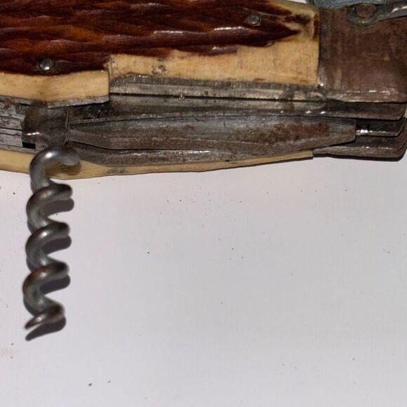 Vintage Korium Japan Folding 8 Multi-Tool Camping Scout Knife 4.5" 1960s - Picture 3 of 9